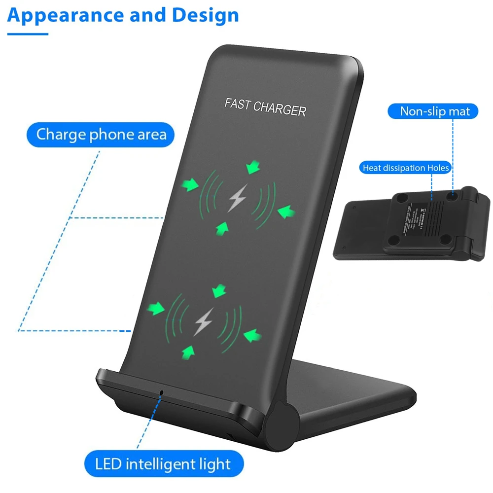 Description Picture 6 of item30W Folding Wireless Charger for iPhone 14 13 12 11 XS Max XR X 8 Samsung S22 S21 S20 Fast Charging Stand Pad For AirPods 3 Pro