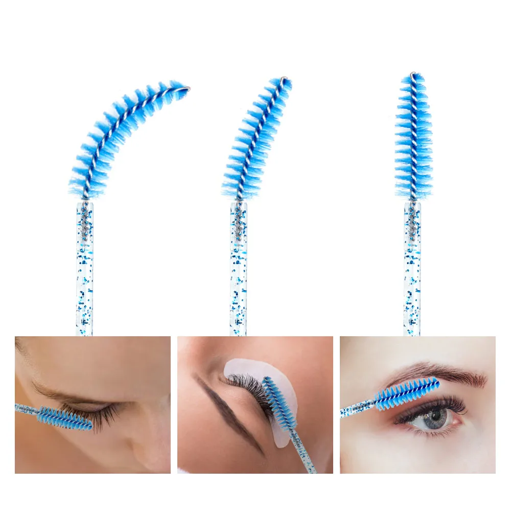 50Pcs Micro Brushes 50Pcs Eyelash Brushes Disposable Applicators Mascara Wands Spoolie Cosmetics Lash Extension Makeup Tools