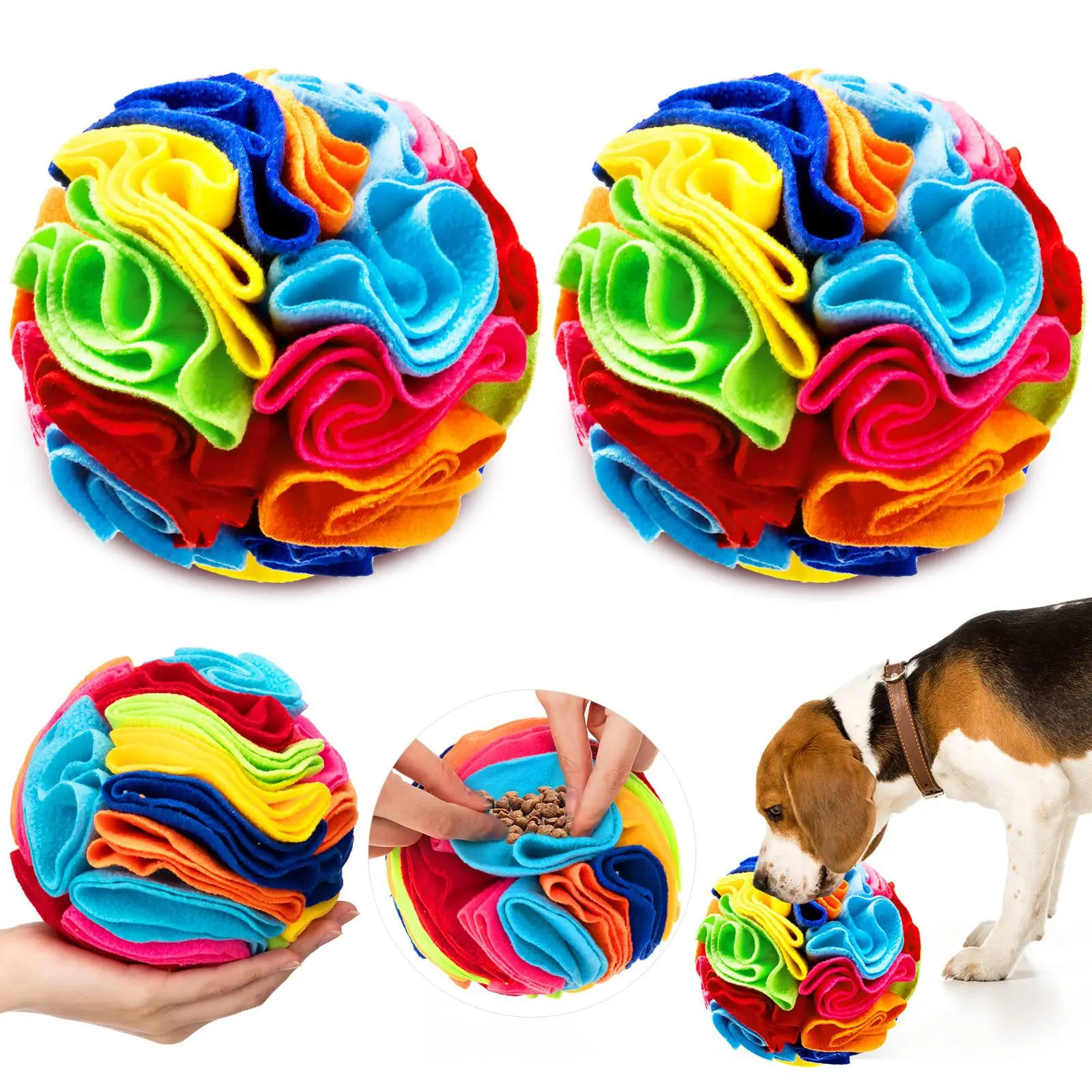 Description Picture 4 of itemDog Sniffing Ball Toy Colorful for Small Dogs Puppy Pet Slow Dispensing Feeder Training Games Dog Nose Sniff Balls