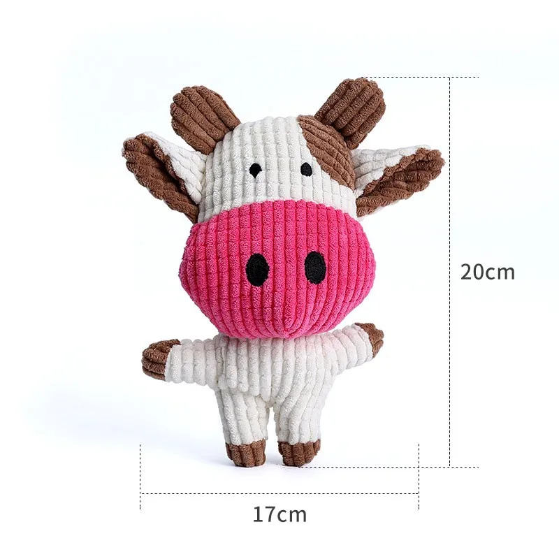 Description Picture 6 of itemCute Plush Toys Squeak Pet Cow Rabbit Animal Plush Toy Dog Chew Squeaky Whistling Involved Squirrel Dog Toys