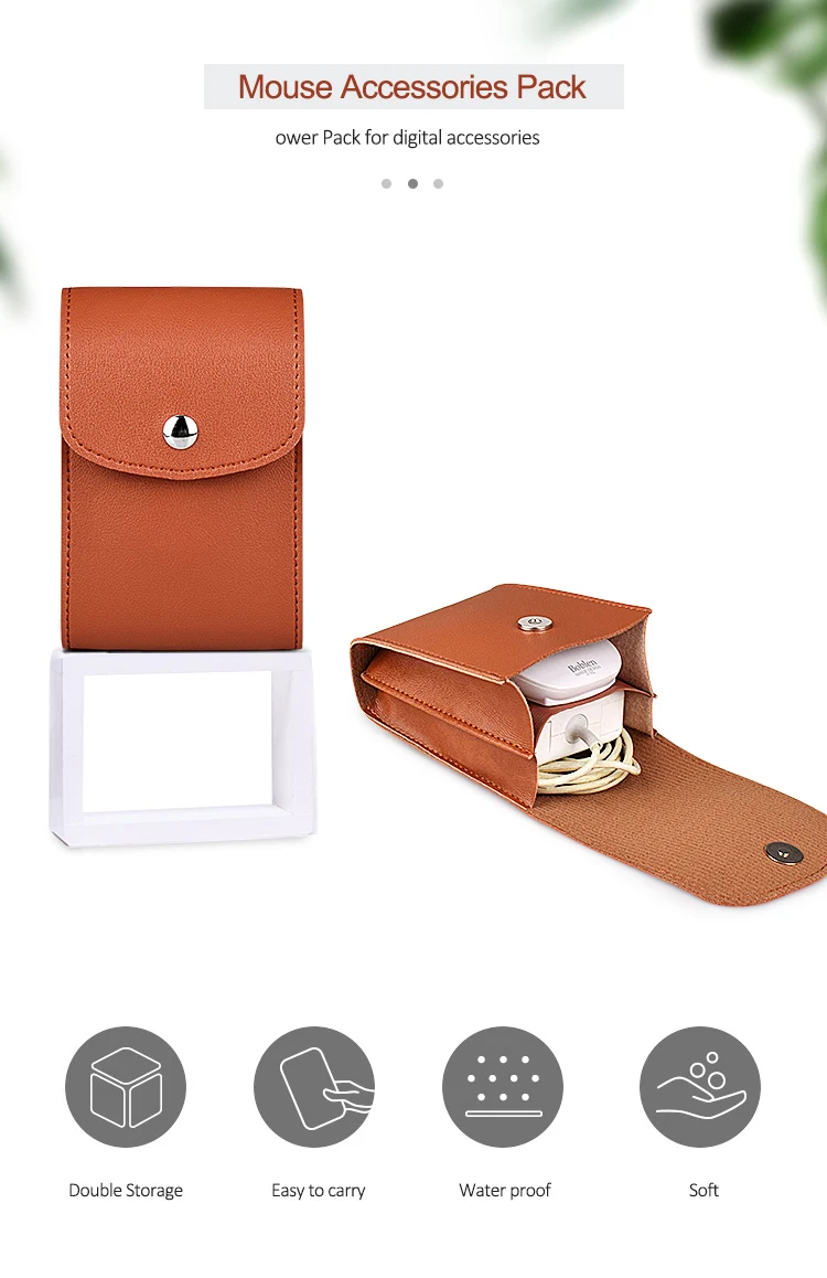 PU Leather Laptop Power Storage Bag Notebook Accessories Charge Pouch Travel Organizer Mouse U-Disk Data Line Pack for Macbook
