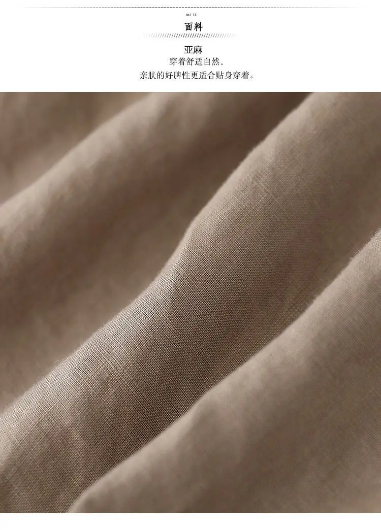 Description Picture 5 of itemWomen's Clothing 2023 Retro Cotton Linen Elastic Waist Knee Length Wide Leg Pants Summer Casual Loose Solid Holiday Beach Shorts