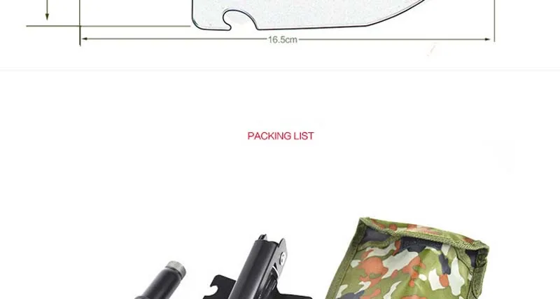 Description Picture 5 of itemGarden Tools Military Portable Folding Shovel Multifunction Stainless Steel Survival Spade Trowel Camping Outdoor Fishing Tool