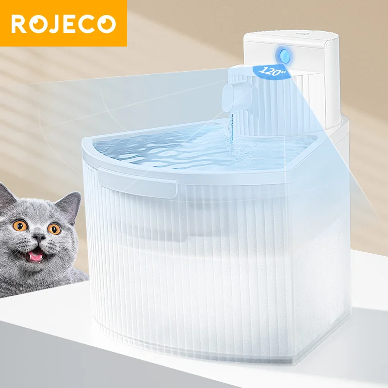 ROJECO Wireless Cat Water Fountain Smart Pet Water Dispense With Filter Automatic Drinking Bowl For Cats With Sensor Dog Drinker