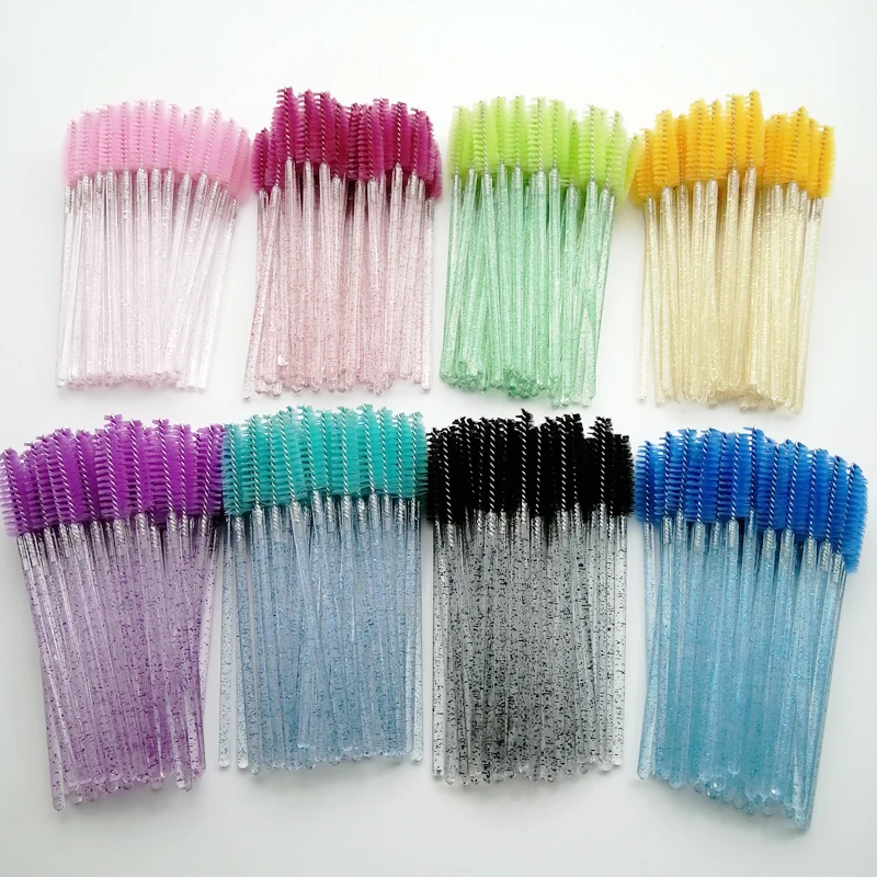 Description Picture 4 of itemGood Quality Disposable 5/50Pcs/Pack Crystal Eyelash Makeup Brush Diamond Handle Mascara Wands Eyelash Extension Makeup Tool Hot