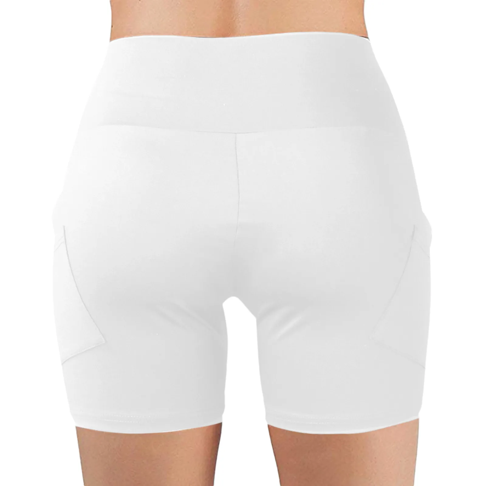 Women High Waist Yoga Shorts With Side Pockets Workout Running Compression Athletic Biker Dress Pants Women Business Casual