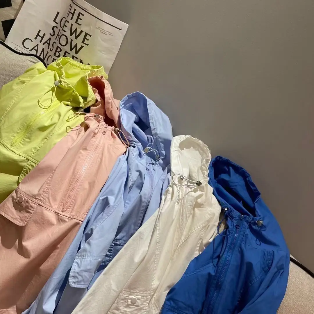 Description Picture 4 of itemWomen Zipper Jacket Fashion Yellow Summer Hooded Top Thin Coat 2023 New Korean Loose Sun Screen Clothing Hoodies Outwear Female