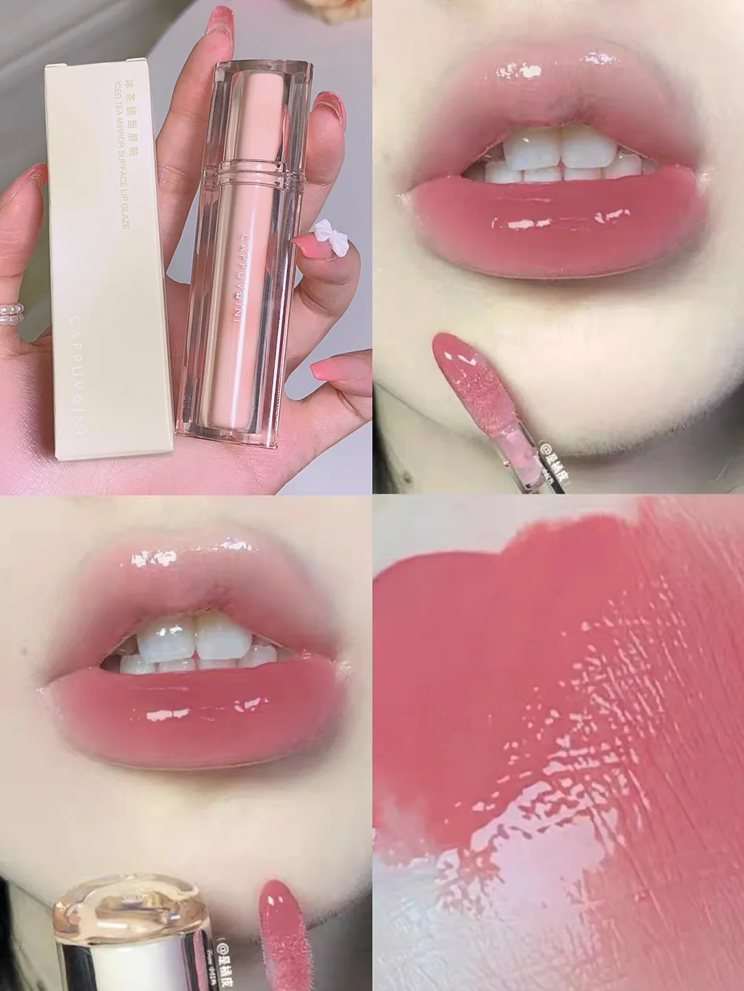Description Picture 5 of itemCappuvini Water-light Glass Lip Gloss for Beginners Easy To Apply Makeup Natural Nude Makeup Waterproof Does Not Fade Lip Makeup
