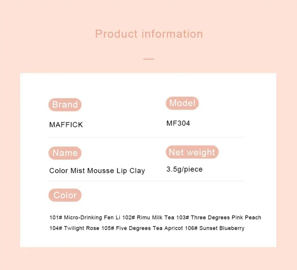 Description Picture 3 of item6 Colors Capsule Lip Mud Lip Glaze Moisturizing Lipstick Velvet Matt Mousse Lip Gloss Lasting Makeup Korean Cosmetics Beauty