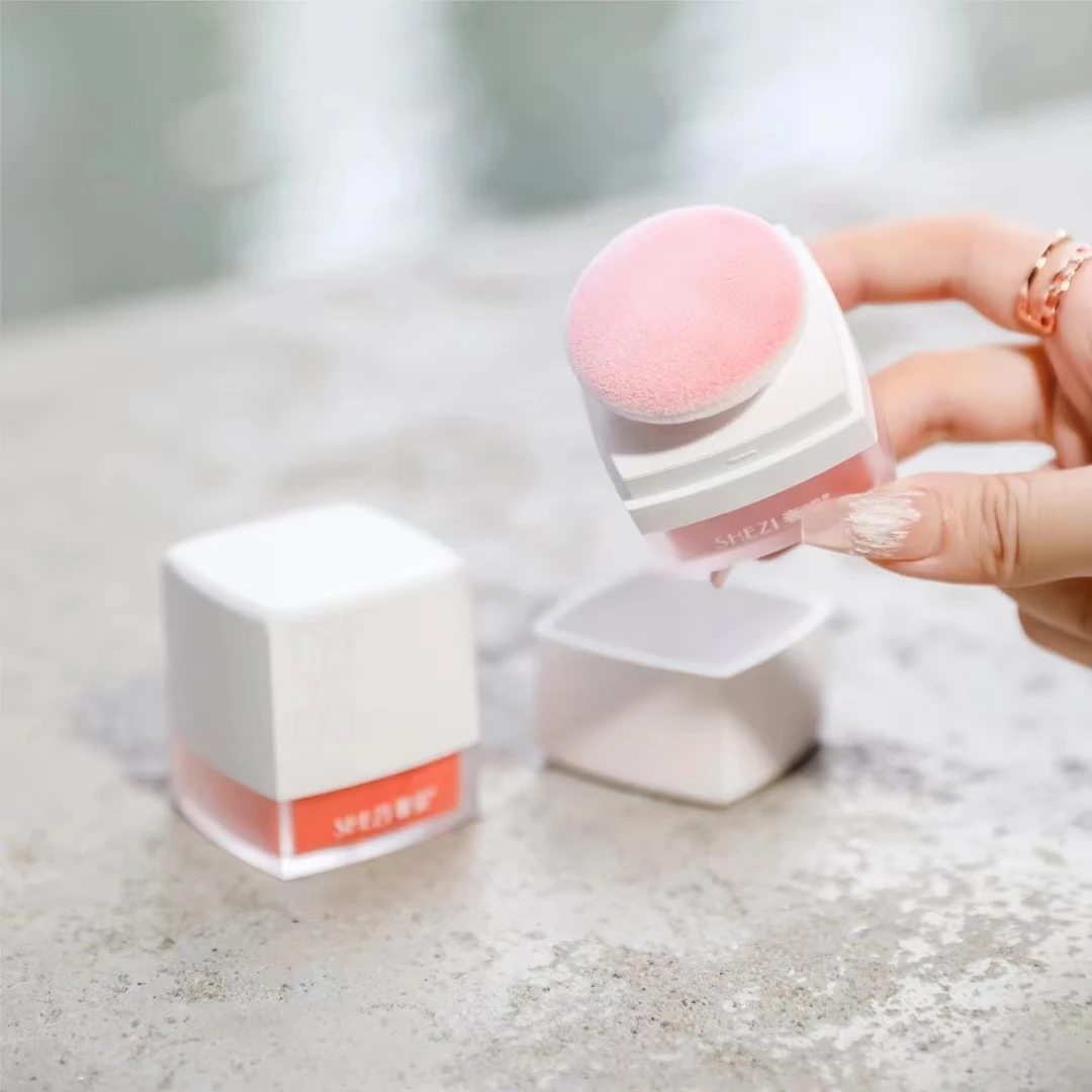 Shezi Blush Mushroom Head 2 Colors Air Cushion Blush Powder Repair Face Long-lasting Makeup Powder Skin-friendly Natural Clear