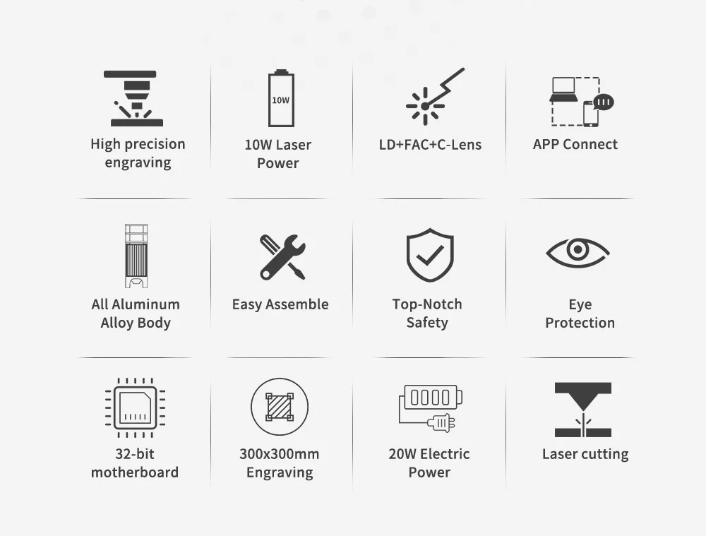 Description Picture 3 of itemCNC Laser Engraving Machine TTS-25/TTS-55 15W/40W Metal Laser Engraver Wood Leather Cutting Woodworking Tools