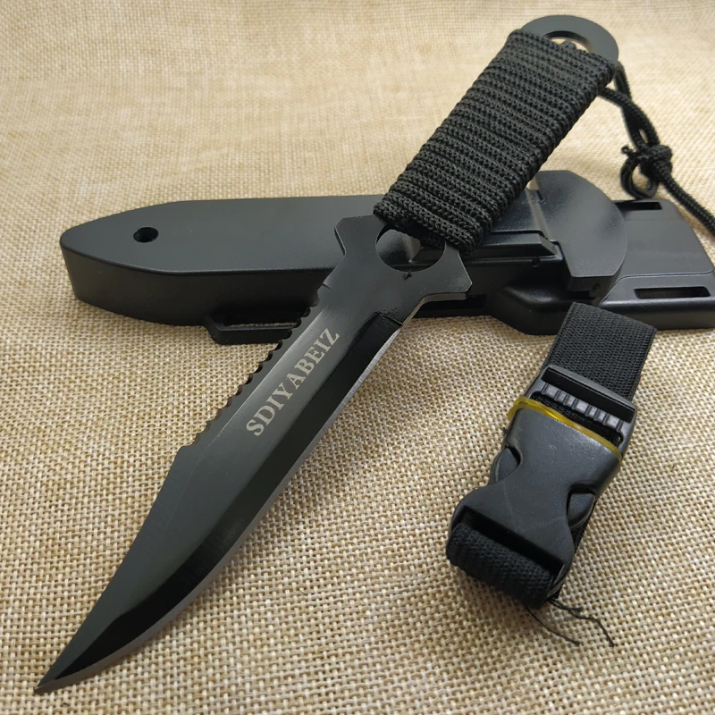 Description Picture 6 of itemTactical Fixed Blade 7CR14Mov Blade Steel Handle Outdoor Camping Survival Hunting Utility Knife Military Pocket Tool+ ABS Sheath