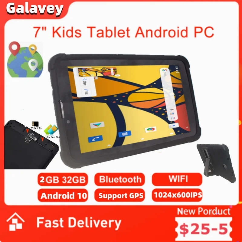 Free Silicone Case Android 10 Tablet PC 7 INCH 3G Phone Call Tablets 2GB RAM 32GB ROM For Kids HD Display PC Quad Core @1.3GHz