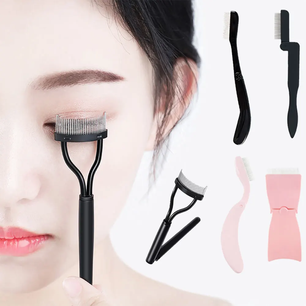 Eyelash Beauty Collapsible Separator Portable Eyelash Brush Comb Mascara Curl Eye Lash Stainless Steel Eyelash Combing Tools