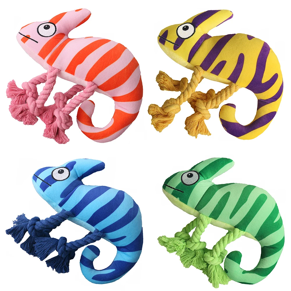 Description Picture 3 of itemChameleon Plush Dog Squeaky Toy Dog Toys for Small Large Dogs Puppy Chew Toys Bite Resistant Pet Toy For Dogs Squeaker Toys