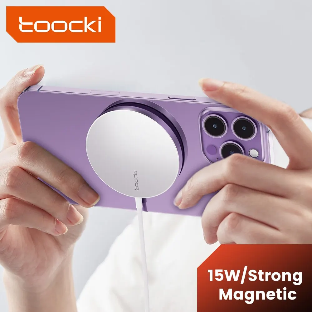 Toocki Magnetic Wireless Charger 15W Fast Charging Wireless Magsafe Charger For iPhone 15 14 13 Pro Max Mini Phone Charger