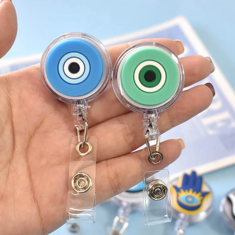 Description Picture 5 of itemSingle Sale Evil Eyes Retractable Badge Holder for Nurses Porta Credencial Name Tag Id Card Holder Lanyards Badge Reel Clip