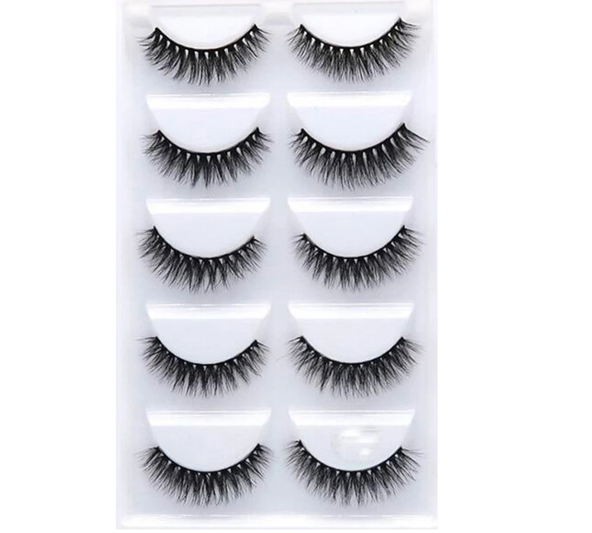 Description Picture 4 of itemNew Full 5 Pairs one box 3D Mink Hair False Eyelashes Natural Thick Long Eye Lashes Wispy Makeup Beauty Extension Tools H13