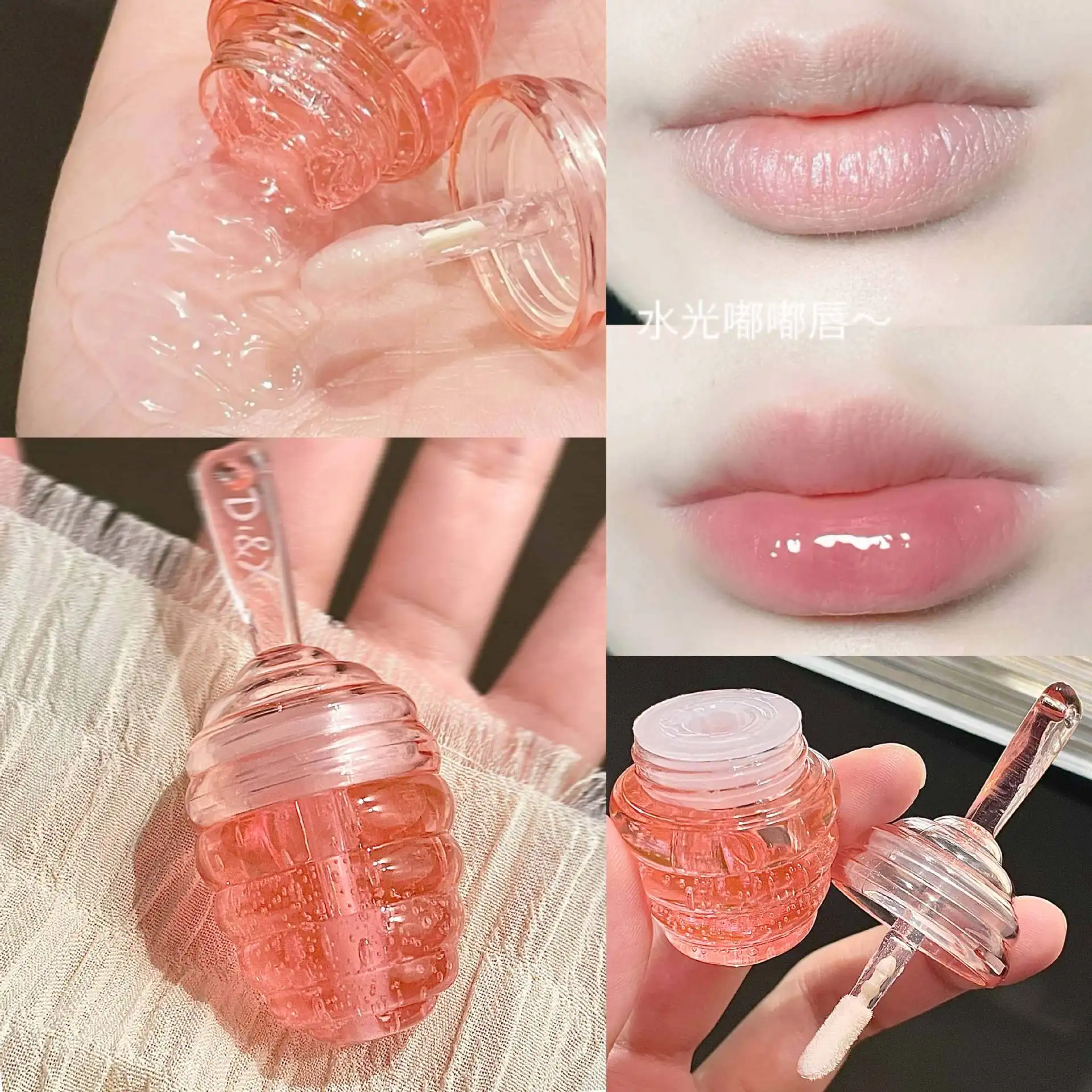 Description Picture 5 of itemHoney Pot Lip Oil Fresh Fruit Lip Balm Long Lasting Moisturizing Clear Lip Oil Liquid Lipstick Lip Gloss Makeup Cosmetics