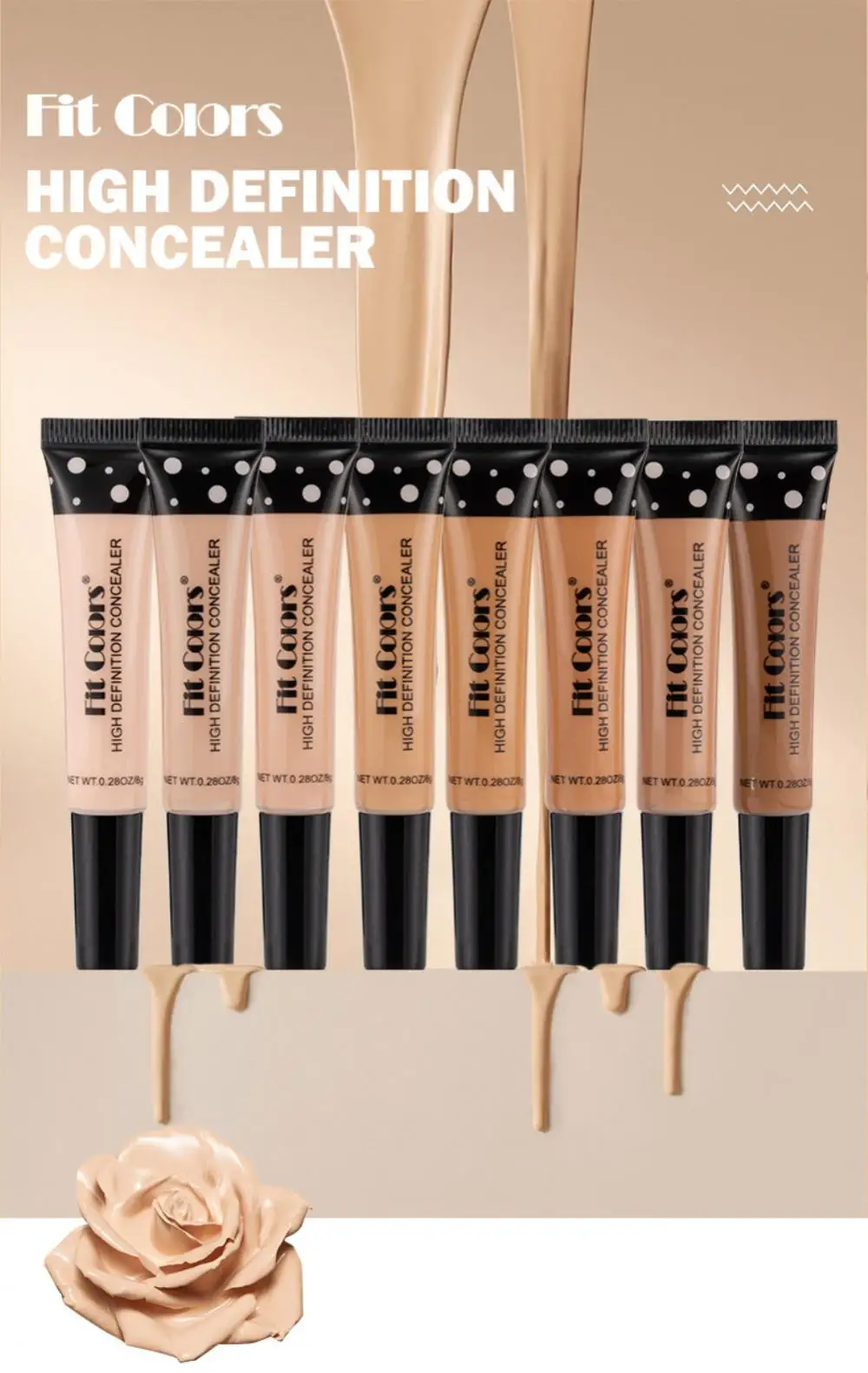 8 Colors Liquid Concealer 8ml Concealer Base Covers Eye Dark Circles Acne Spots Long Lasting Waterproof Corrector Face Makeup