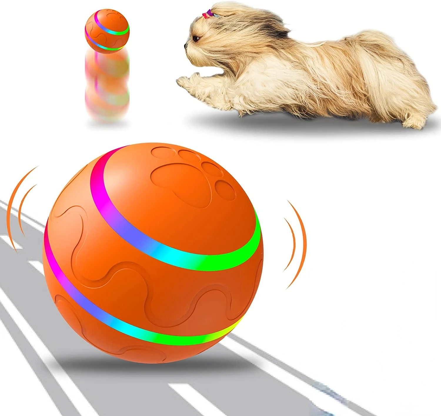 ATUBAN Interactive Dog Ball Toys,Active Rolling Ball for Indoor Dogs/Cats with Motion Activated,Moving Bouncing Ball pet Toys