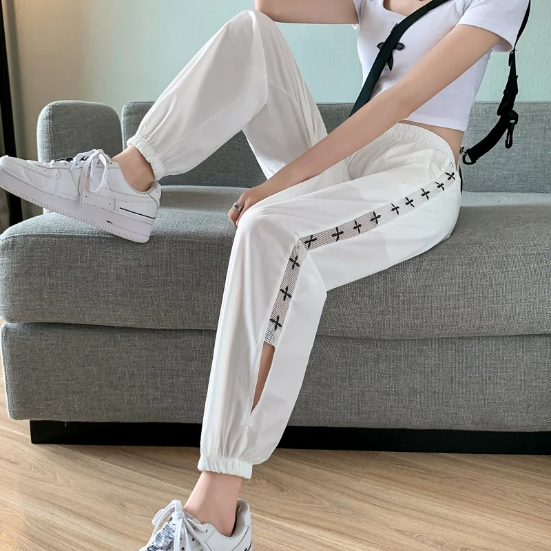 New Fashion Ice Silk Quick Drying Sportswear Trousers Women Summer Casual Shiny Sweat Pants Women Cheap Wholesale Dropshipping 2
