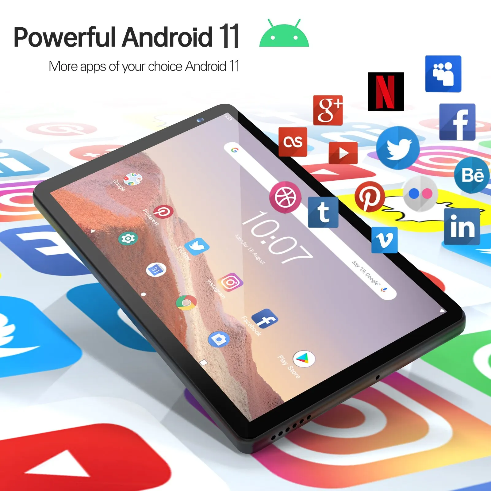 Description Picture 5 of itemPRITOM 7 Inch Tablet PC 32 GB Android 11 with Quad Core Processor HD IPS Display Dual Camera WiFi with PU Protective Case