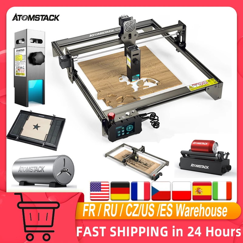 ATOMSTACK S10 Pro CNC Machine Desktop DIY Laser Engraving Cutting Machine 410x400mm Engraving Area Fixed-Focus Ultra-thin Laser