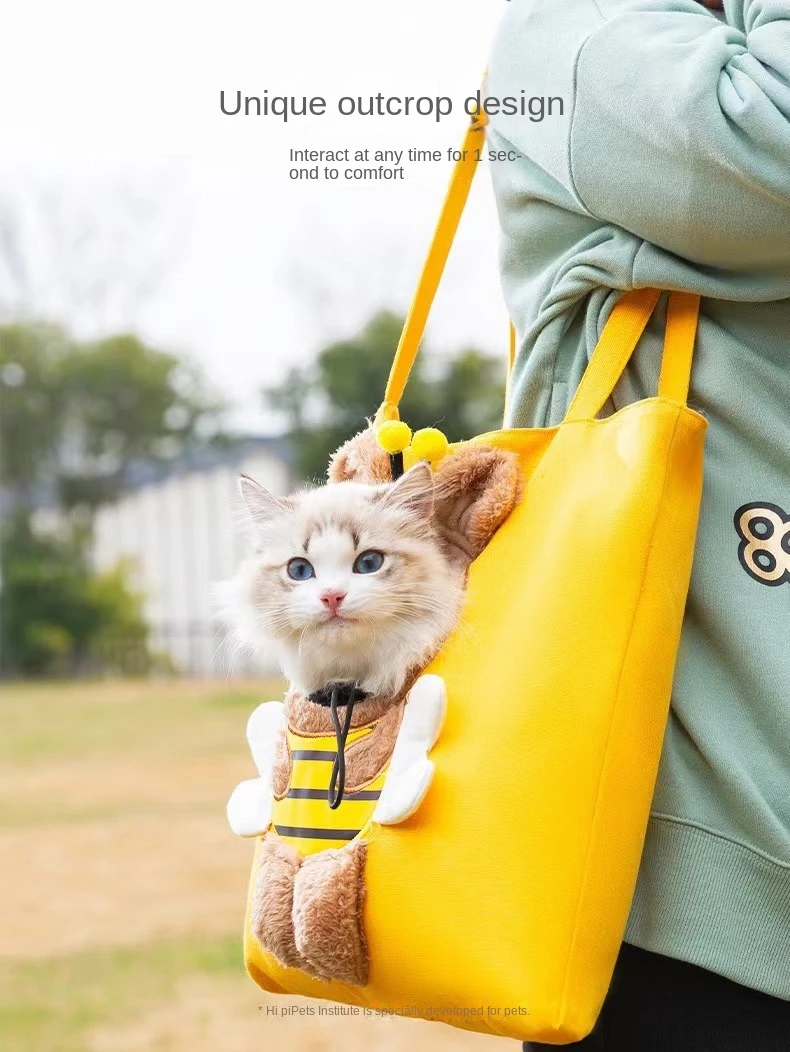 Description Picture 4 of itemCat bag out portable canvas shoulder bag Cat school bag pet cat large capacity cat cage cat diaper bag supplies