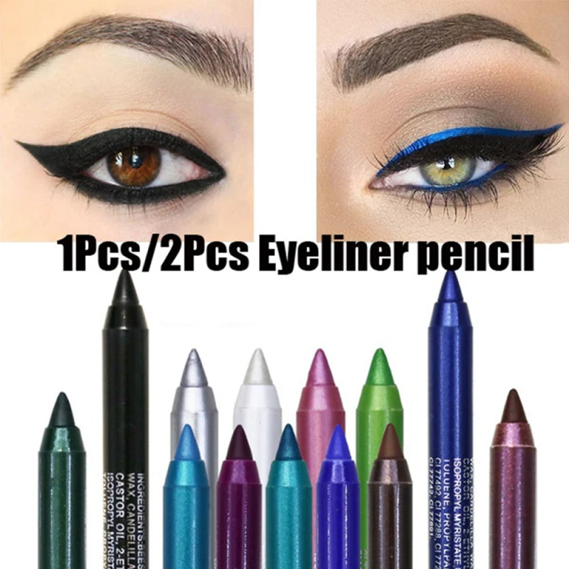 Description Picture 2 of itemLong Lasting Eyeliner Pencil Colourful Pigment Waterproof Blue Black White Color Gel Eye Liner Pen Makeup Eye Beauty Cosmetics