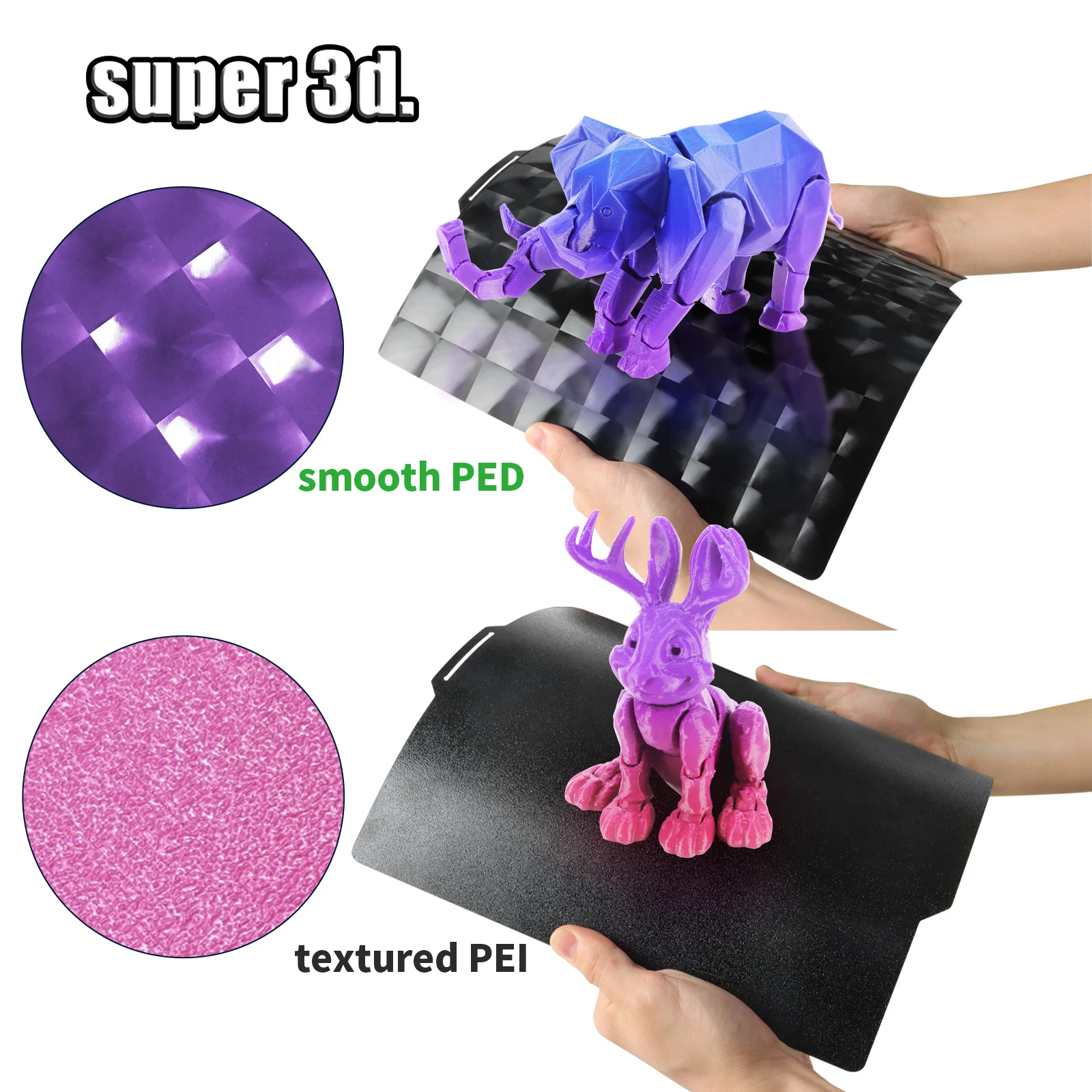 Description Picture 4 of itemCool 5D PED Buildplate 257 x 257 P1P Sheet Pei Plate For Bambu Lab Bamboo Lab x 1 Carbon Bambulabs P1S Double Sided Build Plate