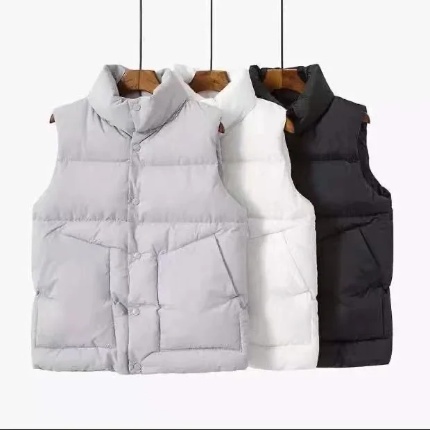 Description Picture 3 of item2023 Autumn Stand Collar Elegant Down Coats Warm Outerwear Casual Belt Sleeveless New Winter Women Fashion White Vests Jackets