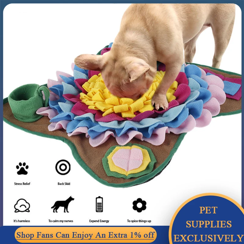 Dog Snuffle Pad Washable Nose Smell Training Sniff Mat Leak Food Slow Feeding Bowl Food Dispenser Blanket Pet Puzzle Toys Carpet