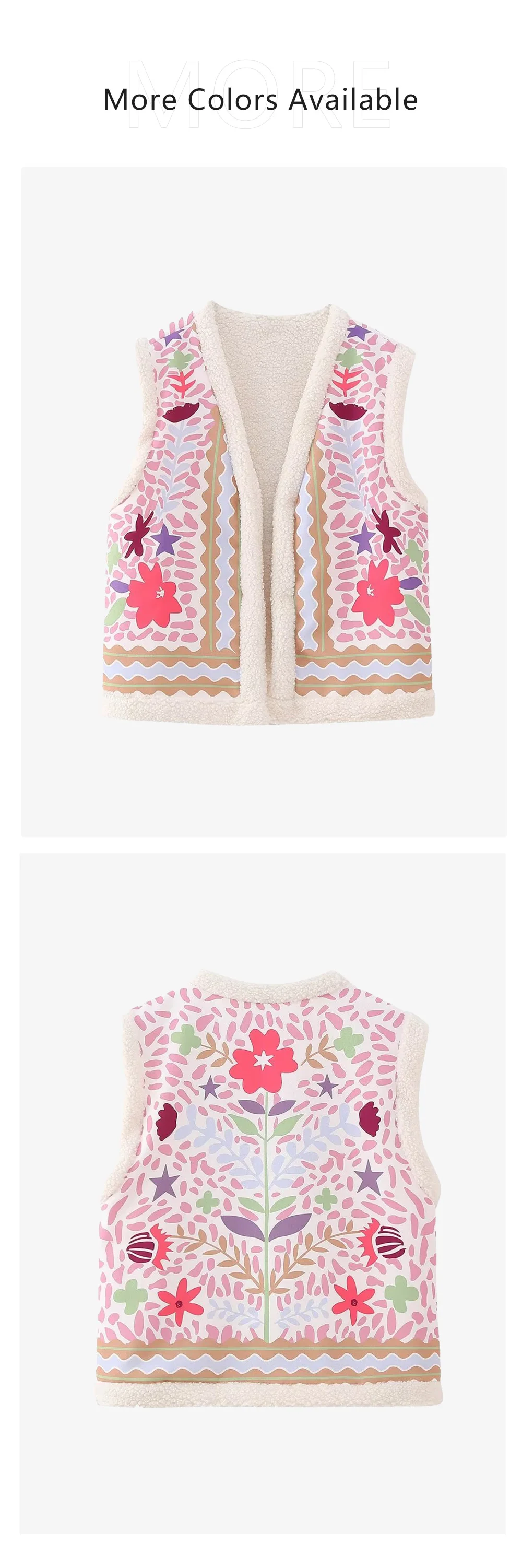 Description Picture 6 of itemUNIZERA 2023 Autumn New Product Women's Fashion Casual Loose Sleeveless Versatile Plush Printed Vest