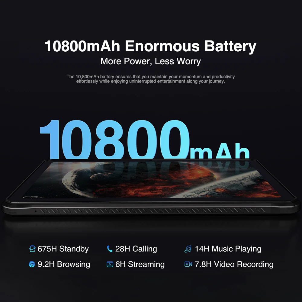 DOOGEE R10 Rugged Tablet 15GB 128GB Helio G99 Octa Core 20MP Camera Quad Speakers with Hi-Res 10800mAh