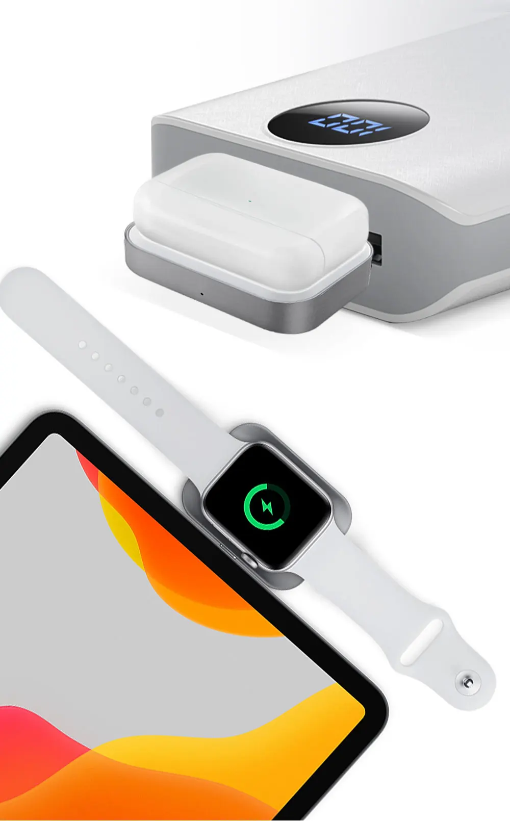 Description Picture 5 of itemWireless Charger For Apple Watch 7/6/5/4/3/2/1 Portable 2 in 1 Magnetic USB-C Fast Charging Dock Station For Airpods Pro Charger