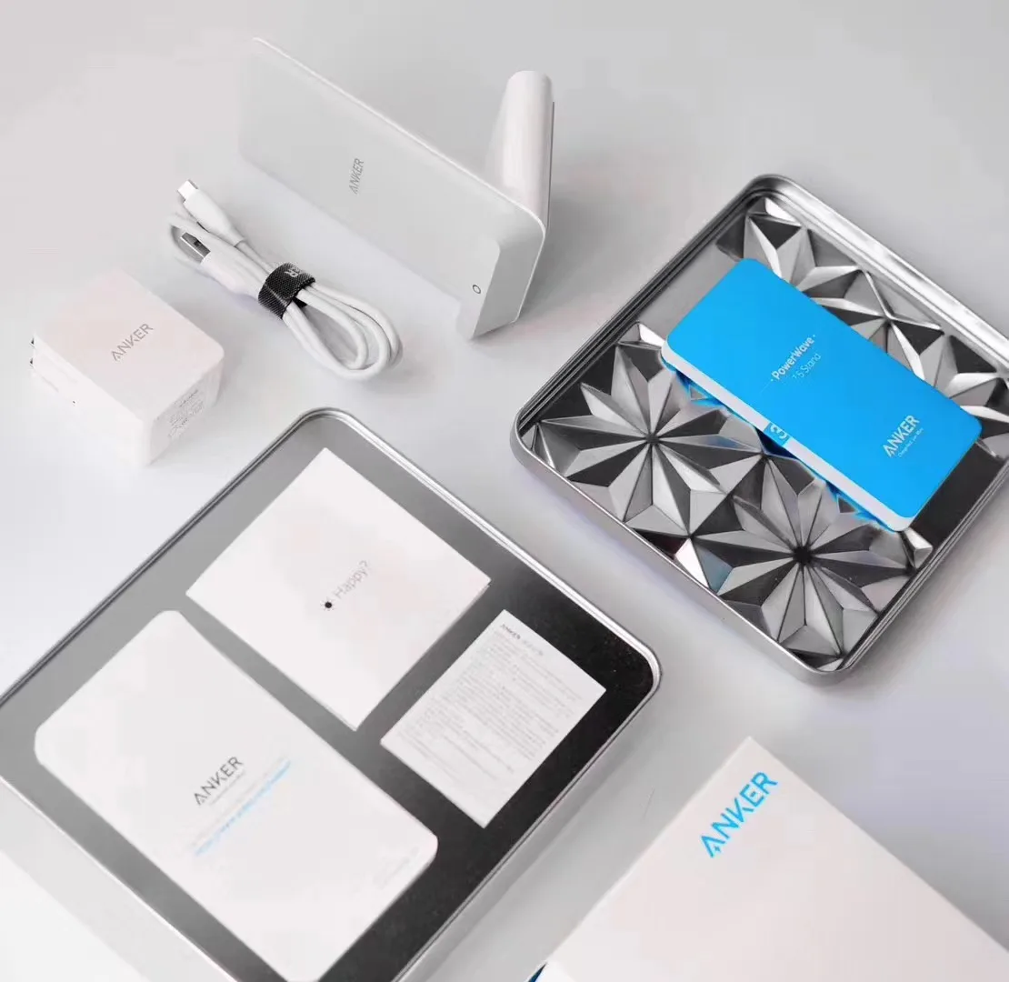 Anker Wireless Charger  PowerWave 7.5 Stand 10W Max Qi-Certified Fast Charging iPhone Samsung With USB Cable and charger