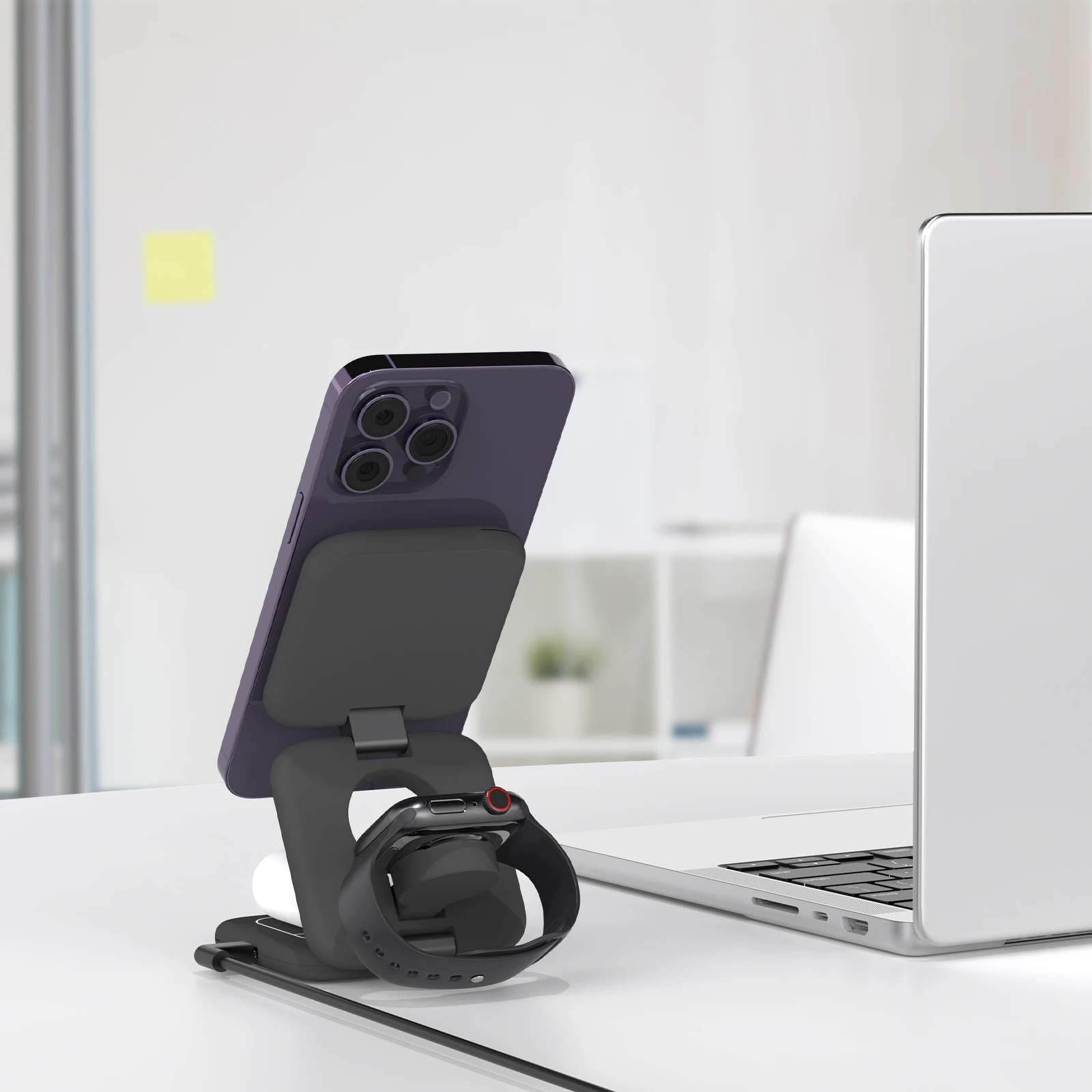 2024 New Upgrade Foldable Magnetic for iPhone 15 14 Wireless Charger Station for Apple Watch S9 Fast Charging Stand Dock Holder