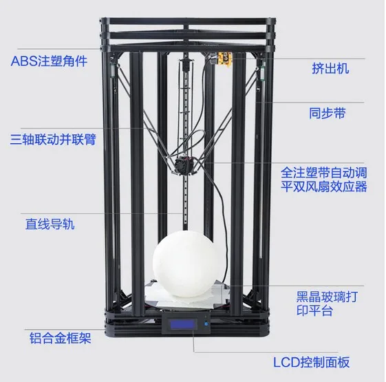 Description Picture 4 of itemDelta 3D printer plus version delta DIY kit household machine kossel800 3Dprinter