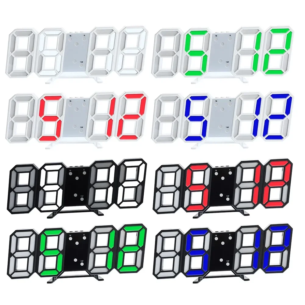 Description Picture 2 of itemDigital Wall Clock Desk Clock Electronic Alarm Clock Modern Home Decoration Decoration for Bedroom Home Decor Interior Led Table