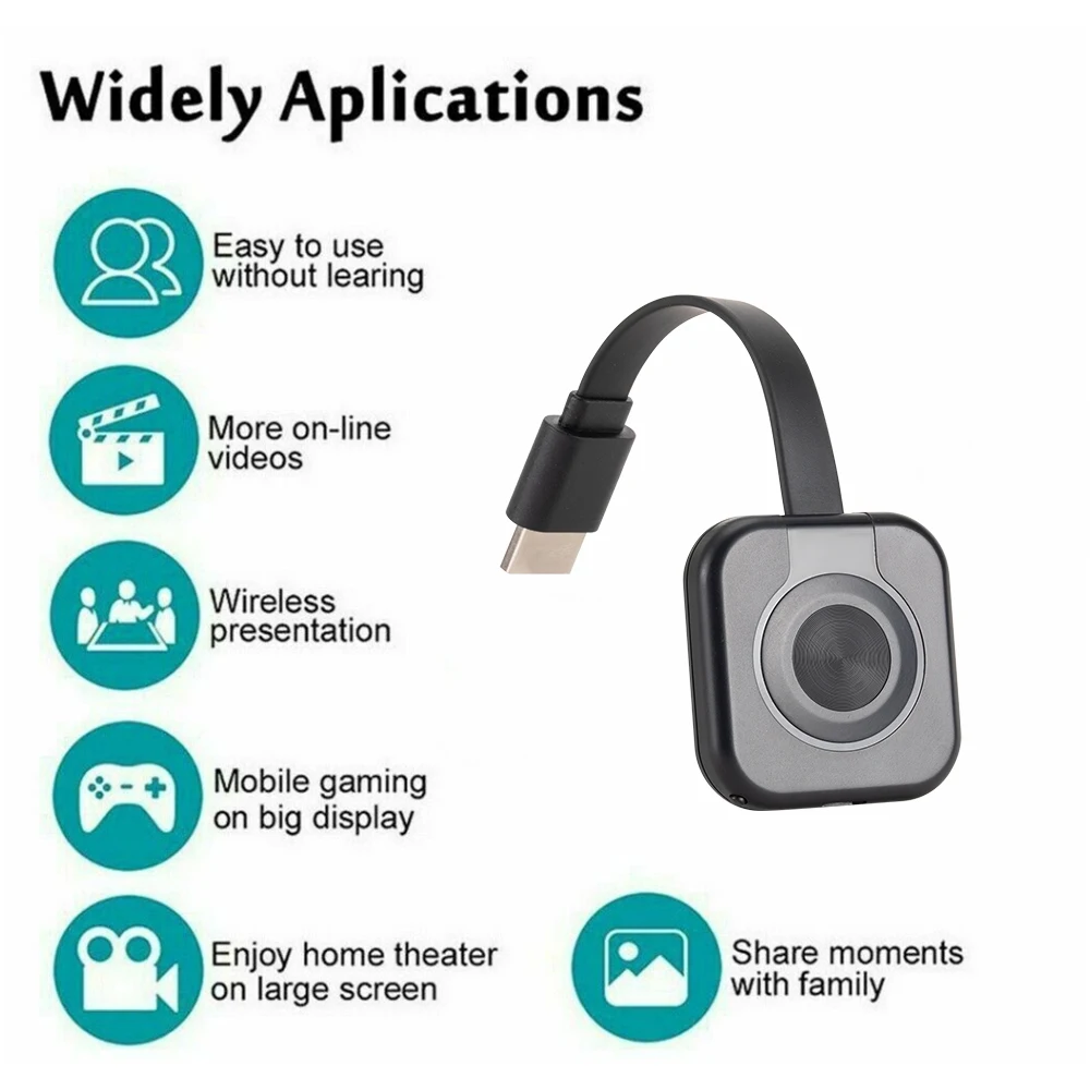 Description Picture 5 of itemWireless WiFi Projector Audio Video Transmitter Receiver HDMI-compatible Phone PC TV Monitor Mirroring Screen Display Adapter