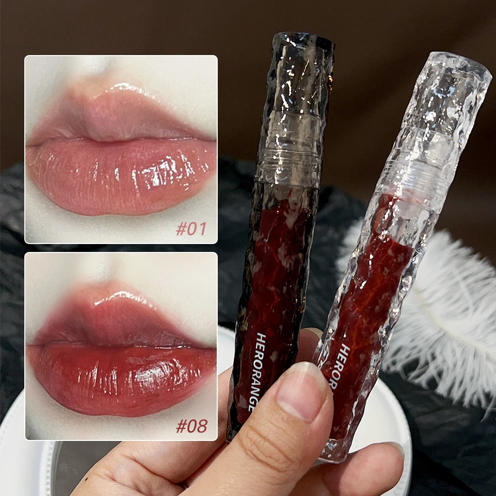 Description Picture 2 of itemWaterproof Mirror Nude Lip Gloss Transparent Nude Dark Brown Red Lip Glaze Lasting Velvet Liquid Lipstick Women Makeup Cosmetic