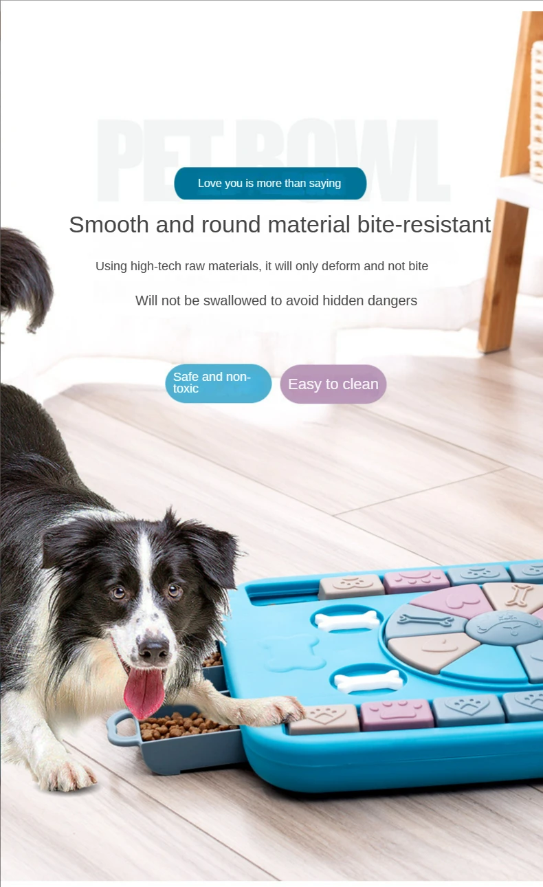 Description Picture 6 of itemNew Dog Puzzle Toys Pet Supplies Toys Slow Food Tray Dog Bowl Chew Toys Dog Slow Food Feeding Educational Training Game Toys