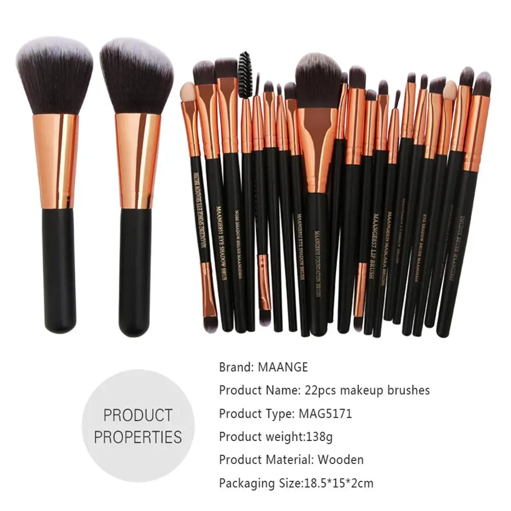 MAANGE Professional Makeup Brushes Set Cosmetic Foundation Powder Blush Eye Shadow Lip Make Up Brush Tool Kit