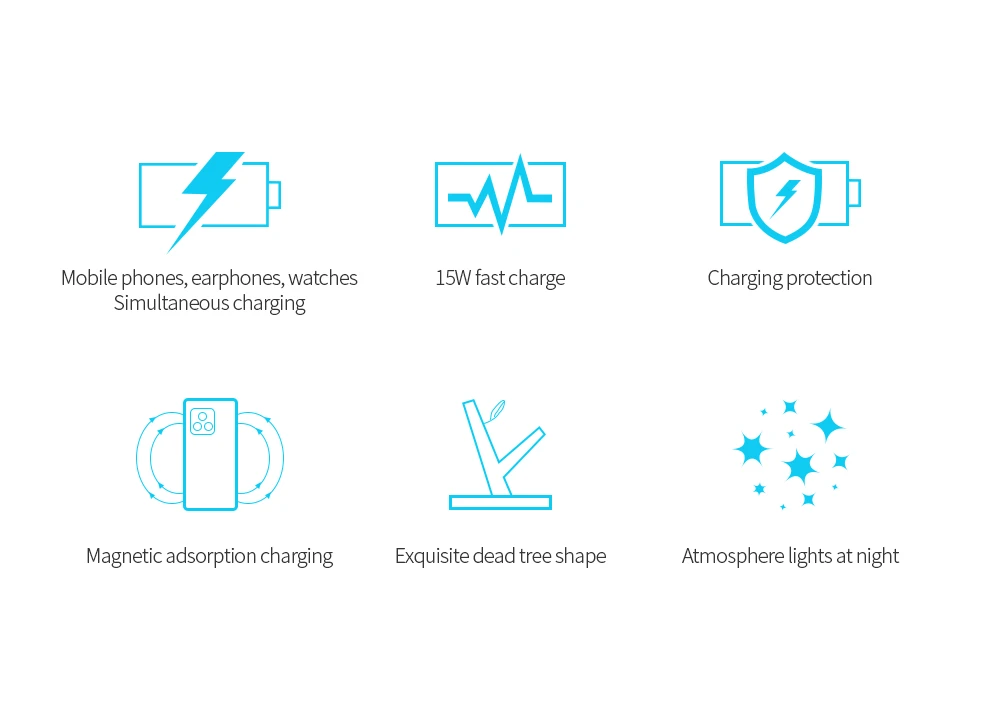 Description Picture 3 of item3 in 1 Magnetic Wireless Charger Tree Shape Stand For iPhone 13 12 Pro Max 15W Fast Charging Station For Apple Watch For AirPods