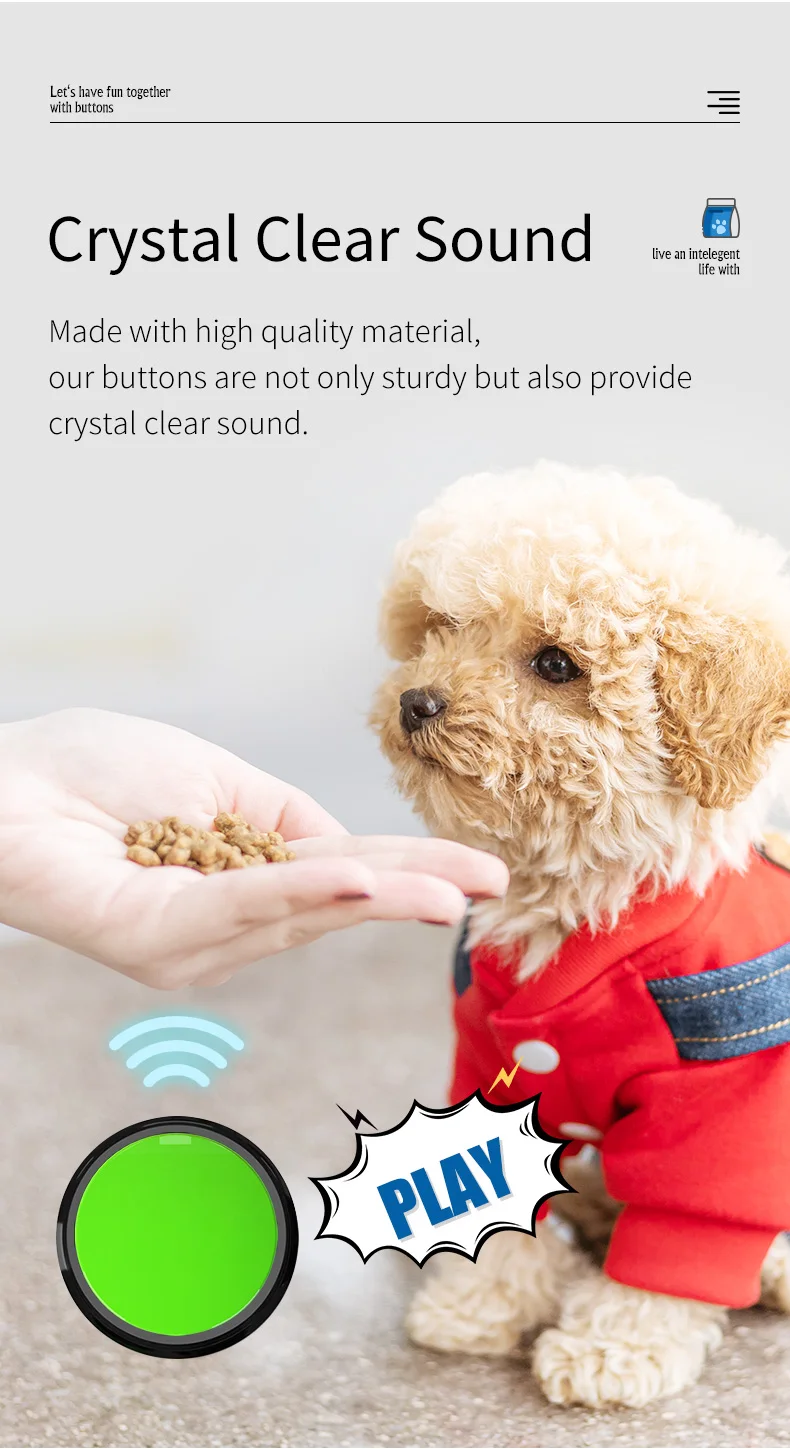 Description Picture 4 of itemRecordable Dog Training Buttons Pet Talking Toys Pet Interactive toys Speech Buttons Pet toys For Pet Interactive