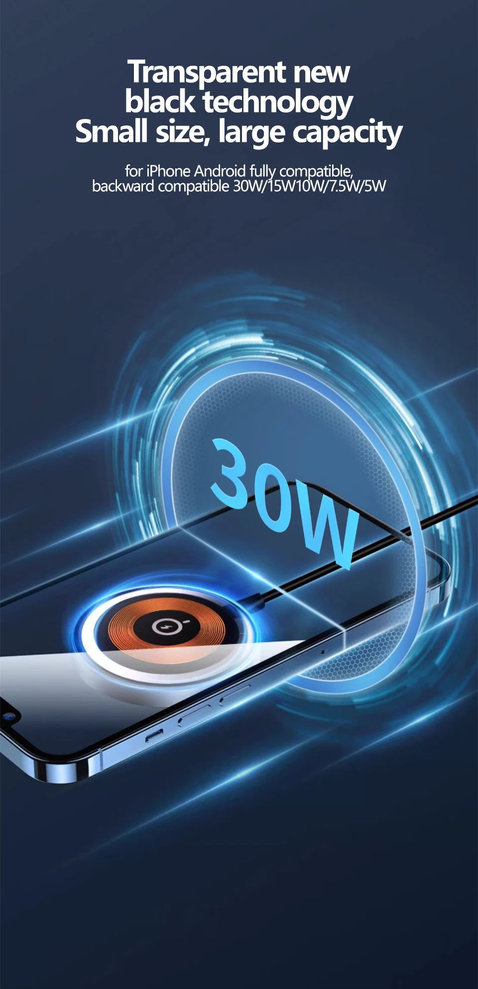 30W Type C Magnetic Wireless Charger For Samsung S22 S23 Ultra Iconic Brand Fast Charging For iPhone 15 14 13 Pro Max Wireless Charger