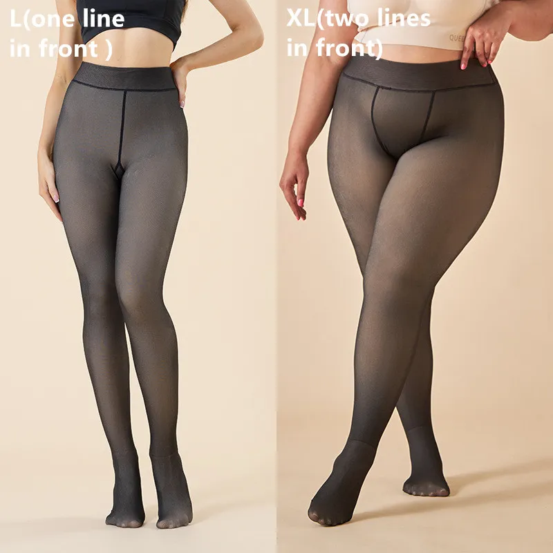 Description Picture 2 of itemWinter Thick Thermal Leggings Women Sexy Translucent Slim Pants Elastic Warm Tights Simple Large Size Female Trousers Pantyhose