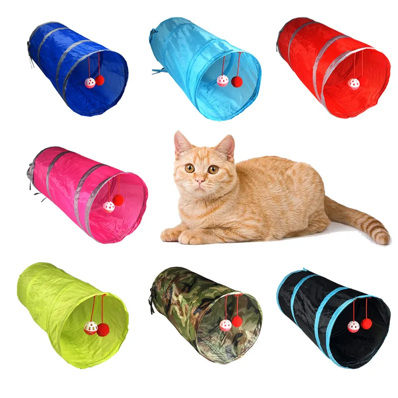 Description Picture 2 of itemCat Tunnel Toy Funny Pet 2 Holes Play Tubes Balls Collapsible Crinkle Kitten Toys Puppy Rabbit Playing Tunnel Tubes