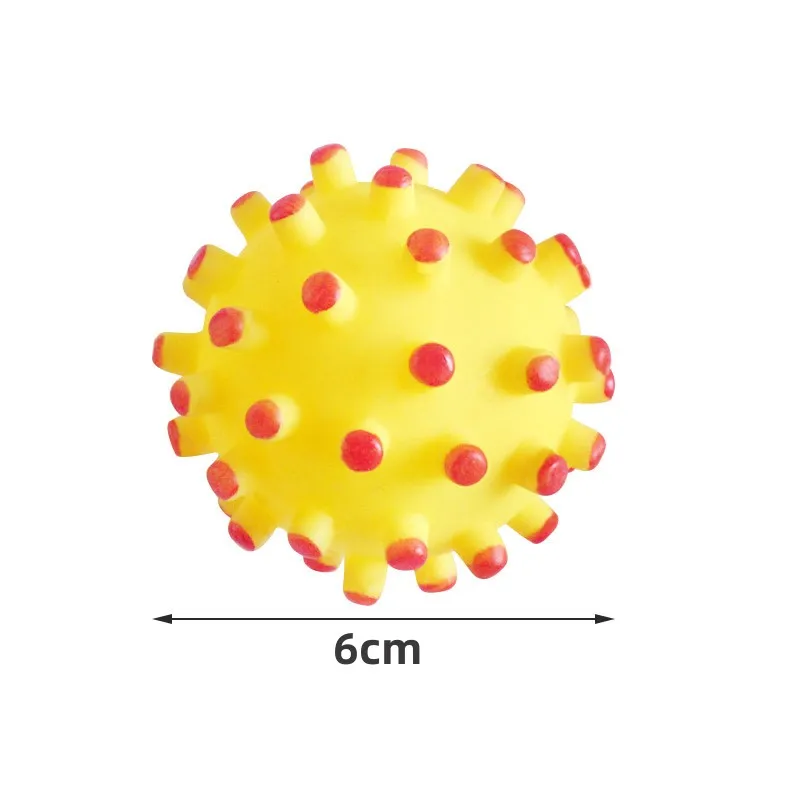 Description Picture 4 of item2pcs Random Round Dog Ball Toy Durable Puppy Training Ball Decompression Display Mold Squeaky Interactive Training Pet Ball Toy
